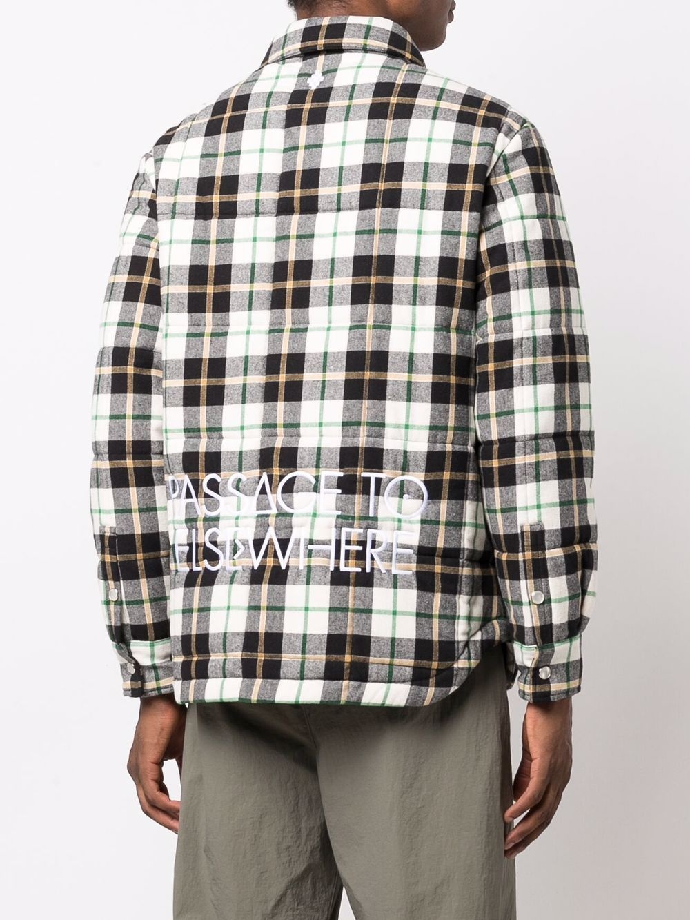 logo patch plaid shirt - 4