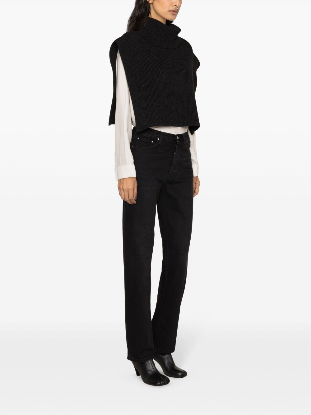 logo-button high-waisted jeans - 3