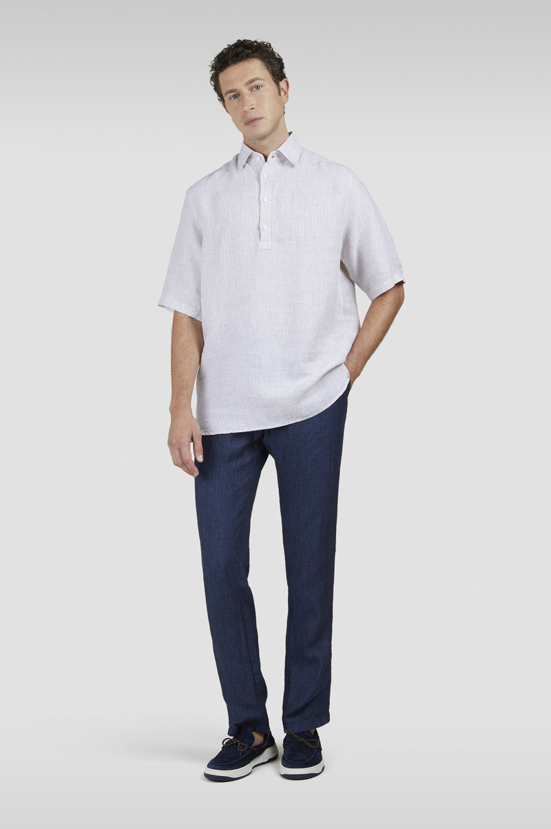 Paul & Shark LINEN POPOVER SHIRT WITH SHORT SLEEVES outlook