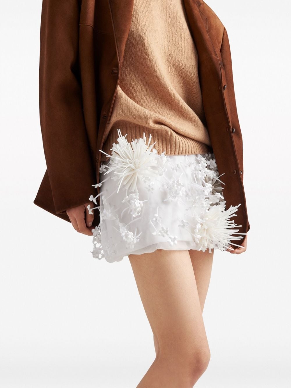 triangle-logo embroidered miniskirt - 5