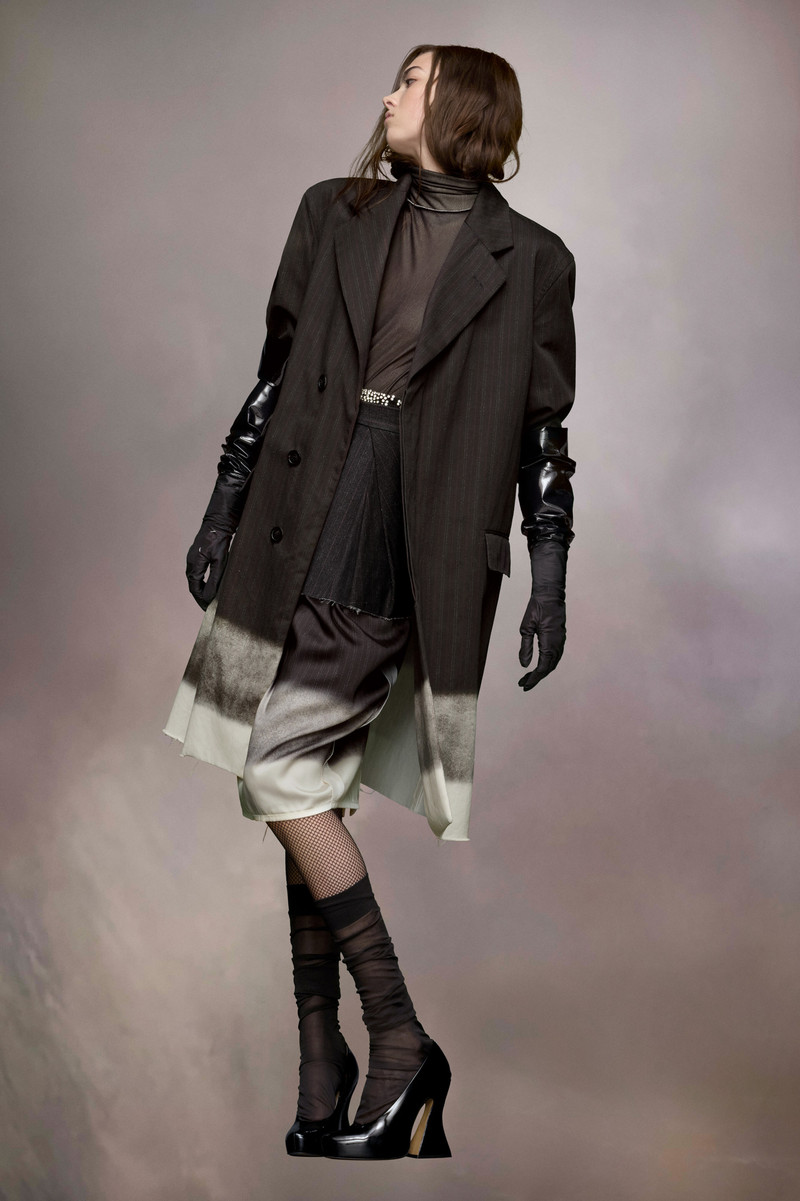 Maison Margiela Trompe l'oeil pinstripe coat outlook