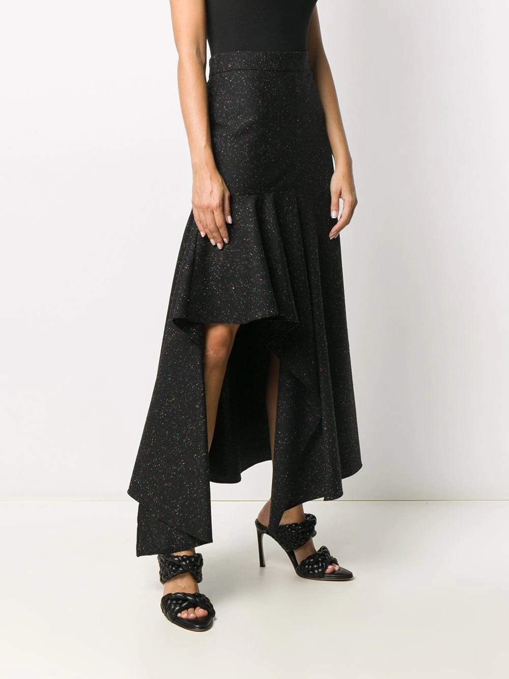 asymmetric draped skirt - 3