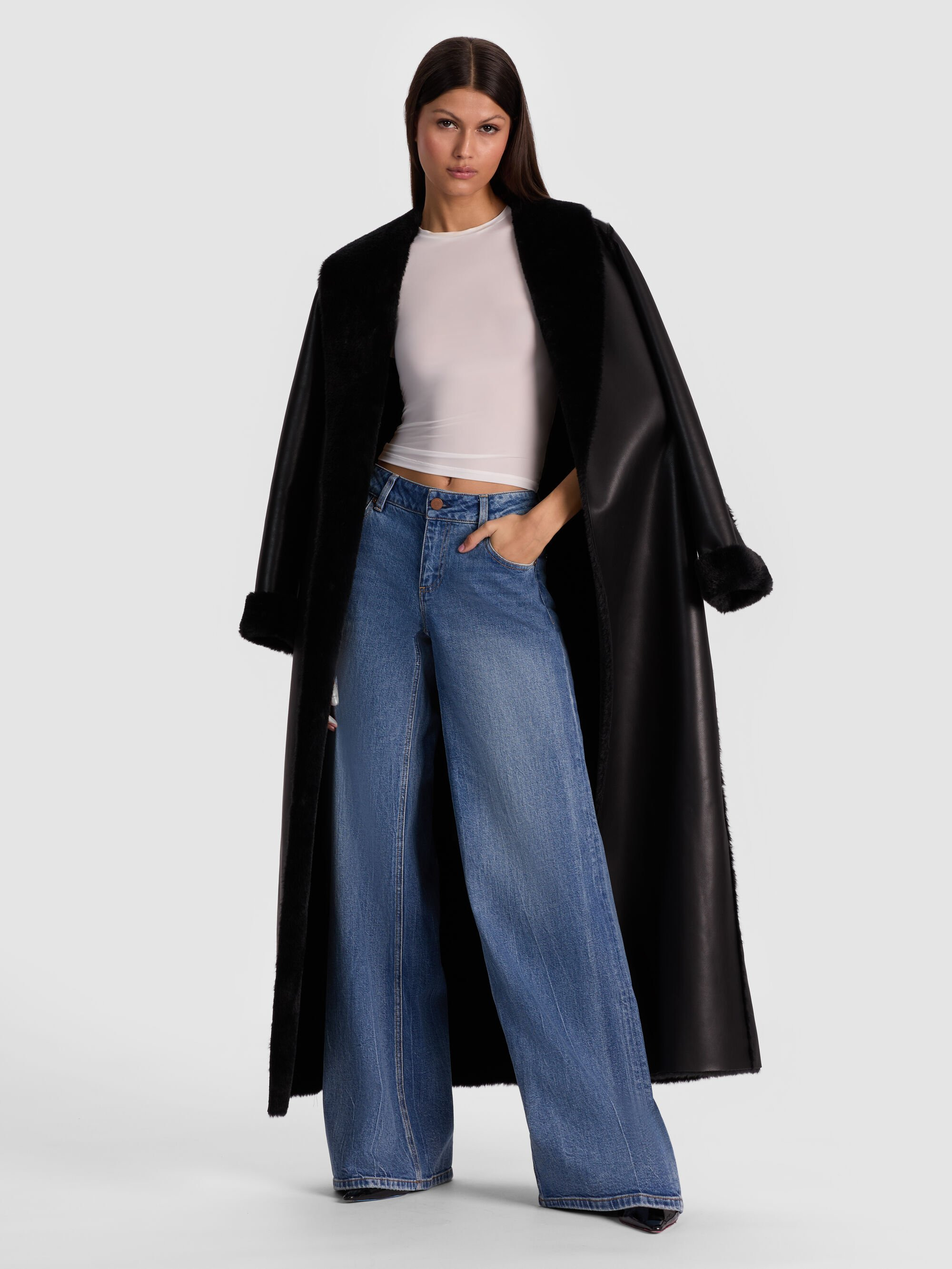 SHELBY FAUX SHEARLING MAXI COAT - 3