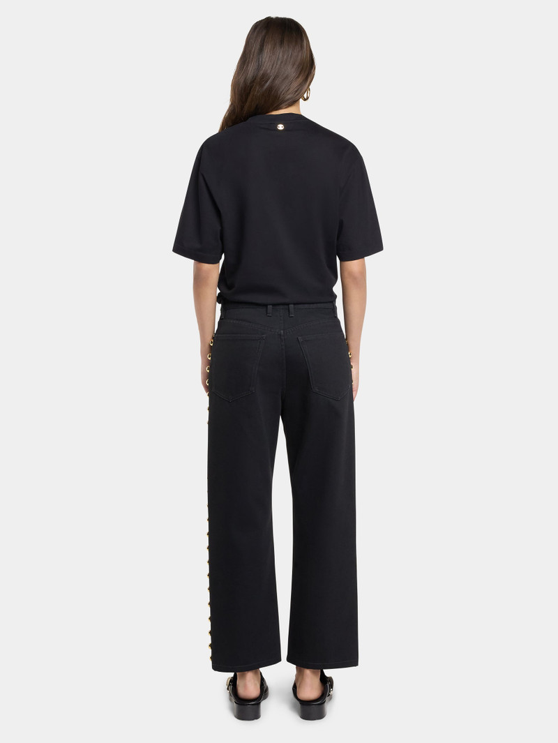 EMBELLISHED BOYFRIEND JEANS IN BLACK DENIM 5