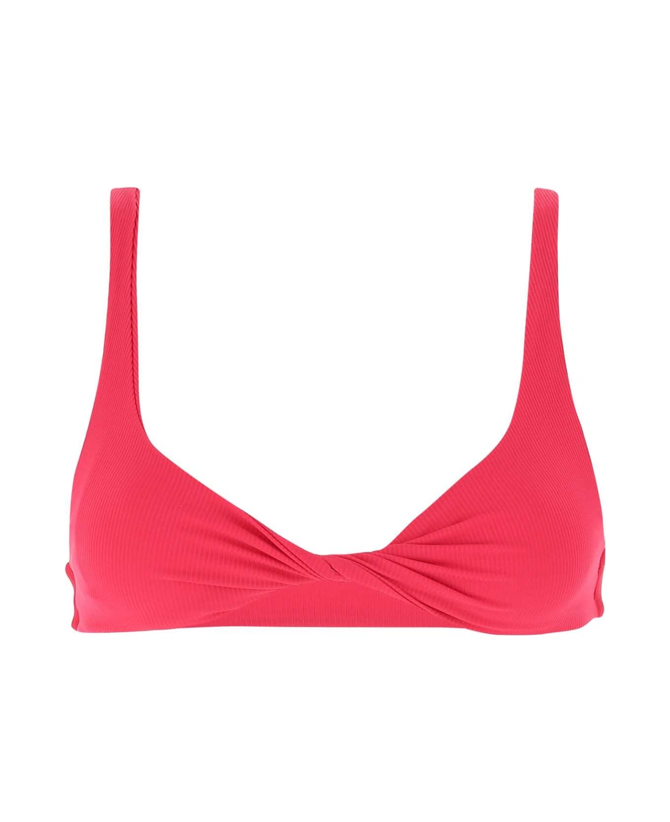 Fuchsia Stretch Nylon Bikini Top - 1