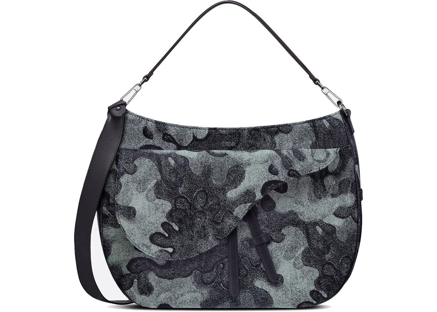 Dior x Peter Doig Saddle Soft Bag Denim Camouflage Jacquard - 1