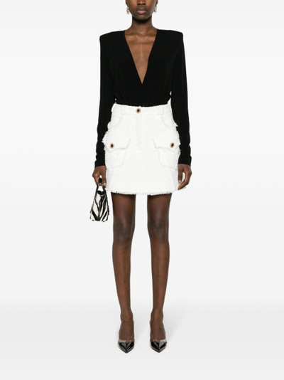 Balmain A-line tweed miniskirt outlook