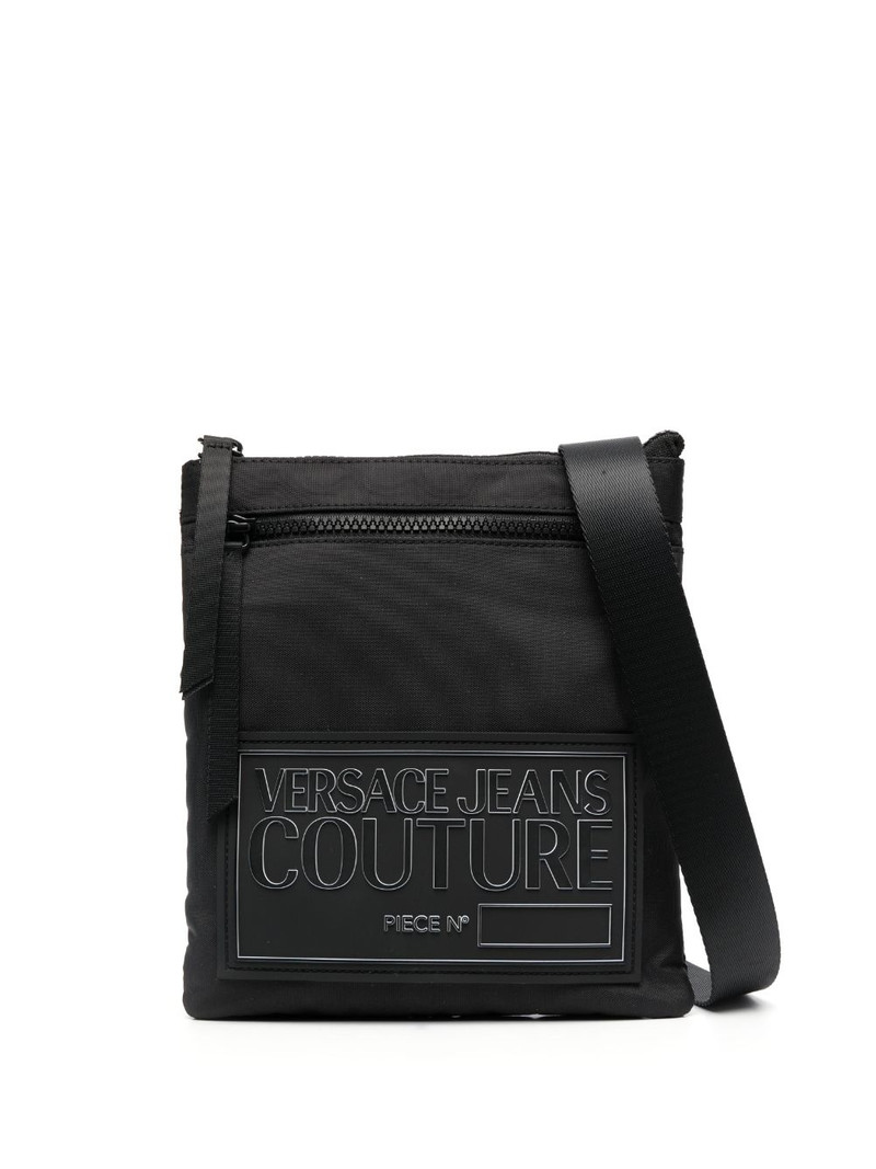logo-patch zip-fastening shoulder bag 1