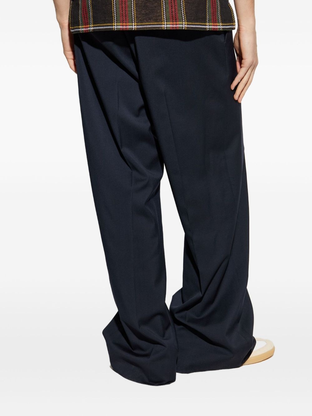 wool wide-leg trousers - 4