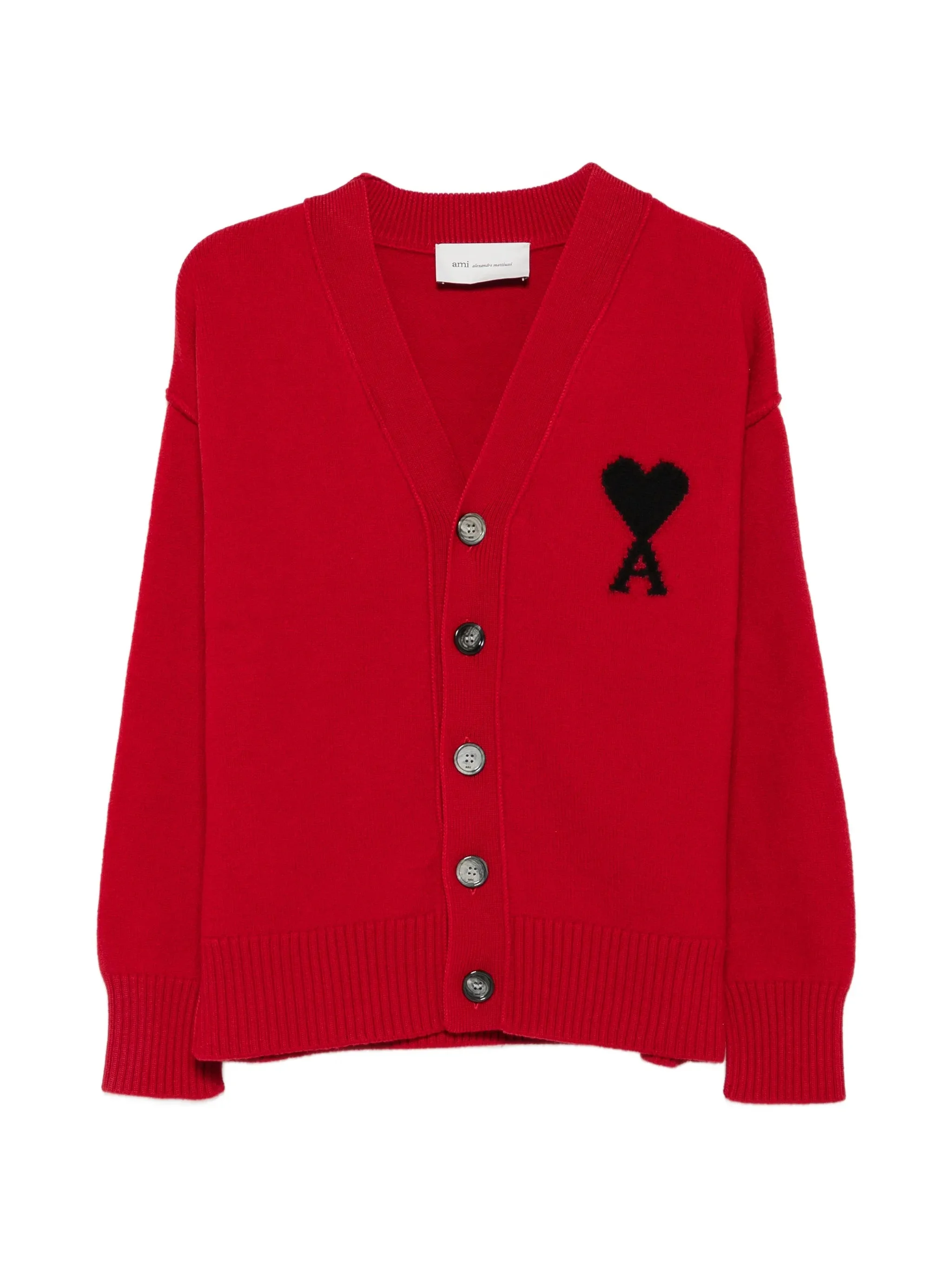 Ami Paris Ami De Coeur Wool Cardigan - 1