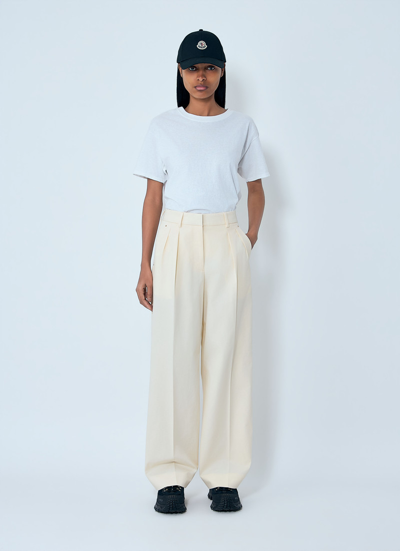 Moncler Cotton Gabardine Wide-Leg Tailored Pants outlook