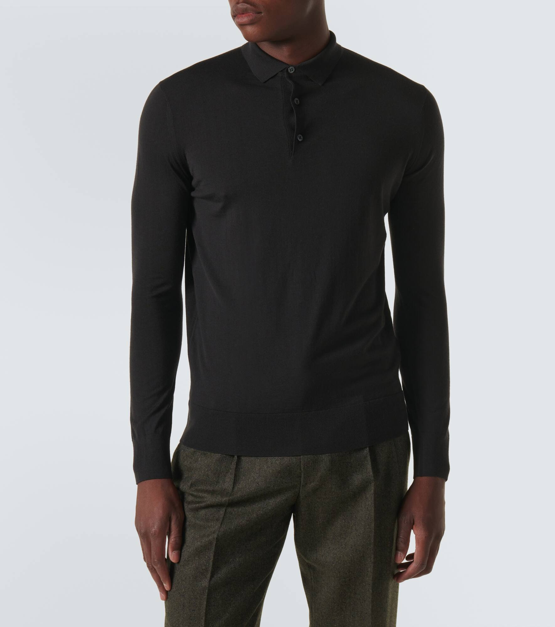 Ml long-sleeved wool polo shirt - 3