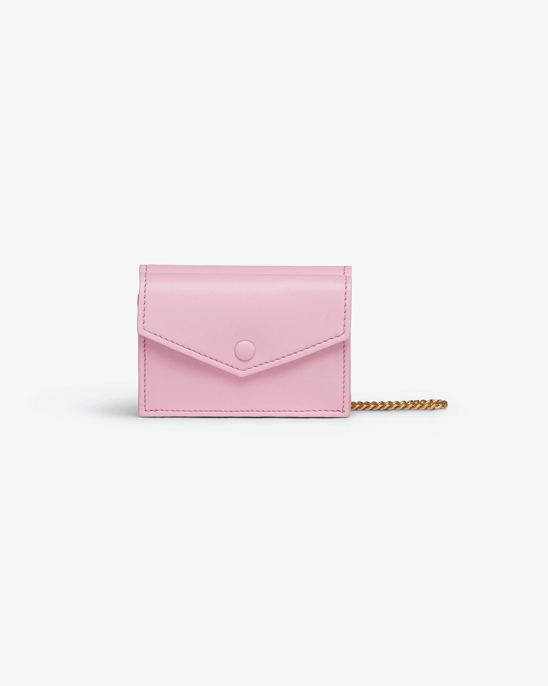 THE CONCERTINA MINI - Alt-nappa chain-trimmed cardholder - Pink 3