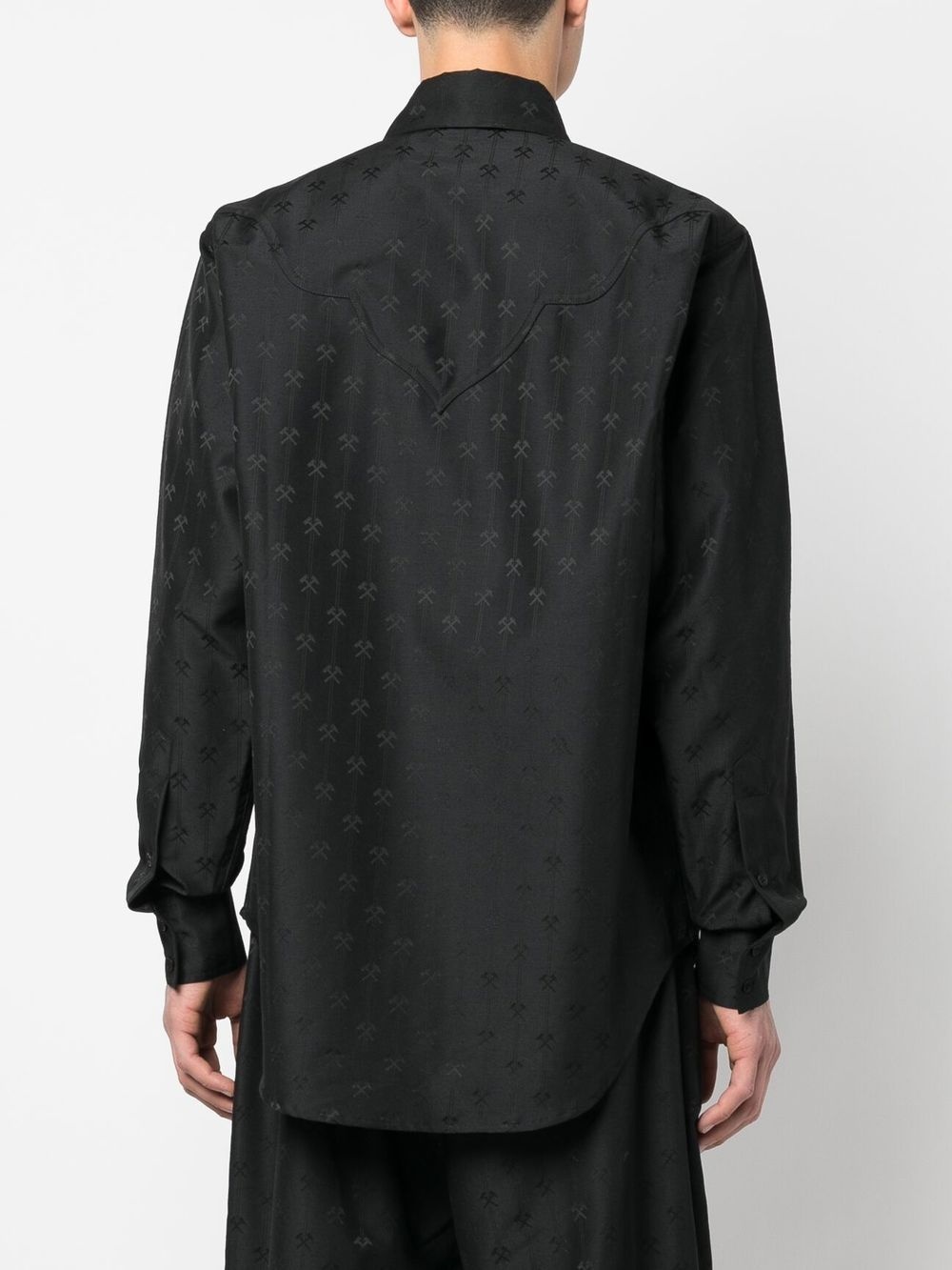 hammer-jacquard button-up shirt - 4