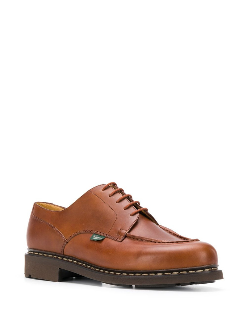 Paraboot exposed-stitched leather shoes outlook