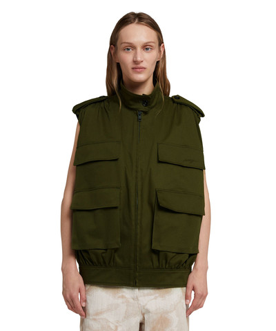 MSGM Gabardine cotton sleeveless jacket with big pockets outlook