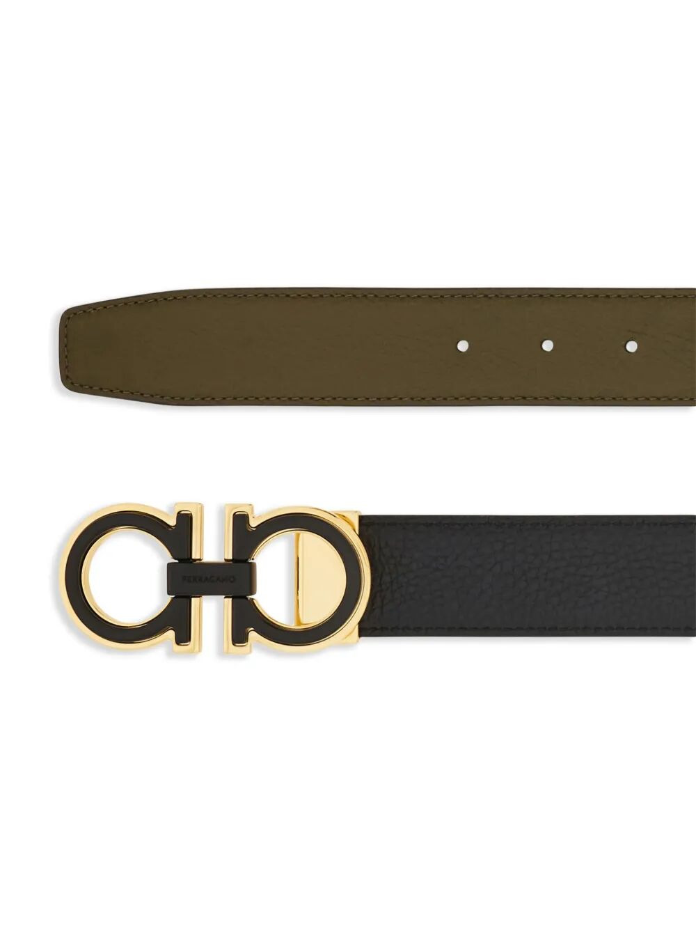Ferragamo Men Double Finish Buckle Reversible Gancini Belt - 2