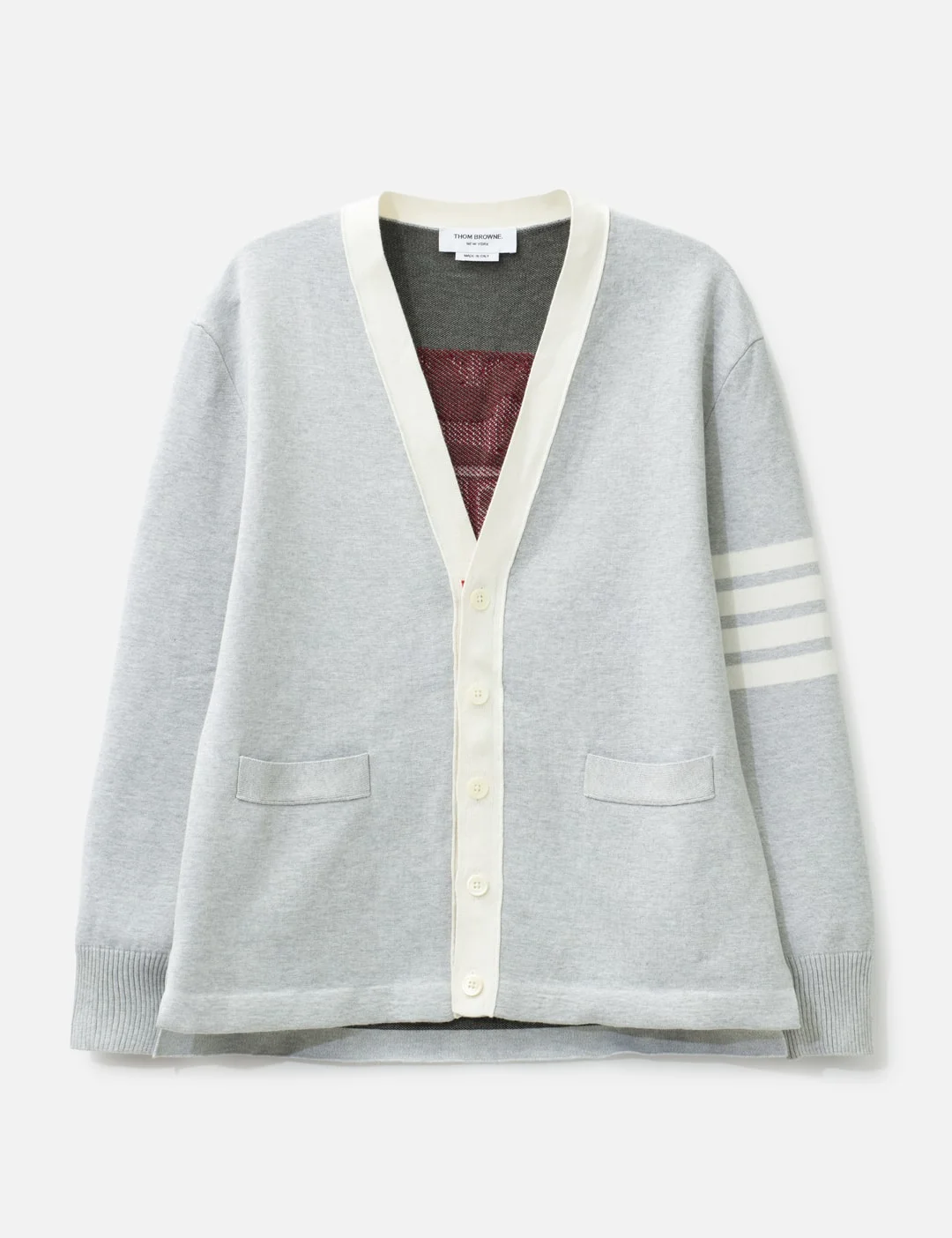 CREST INTARSIA JACQUARD 4-BAR RUGBY FIT CARDIGAN - 1