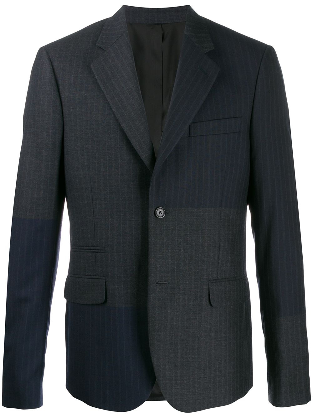 patchwork pinstripe blazer jacket - 1