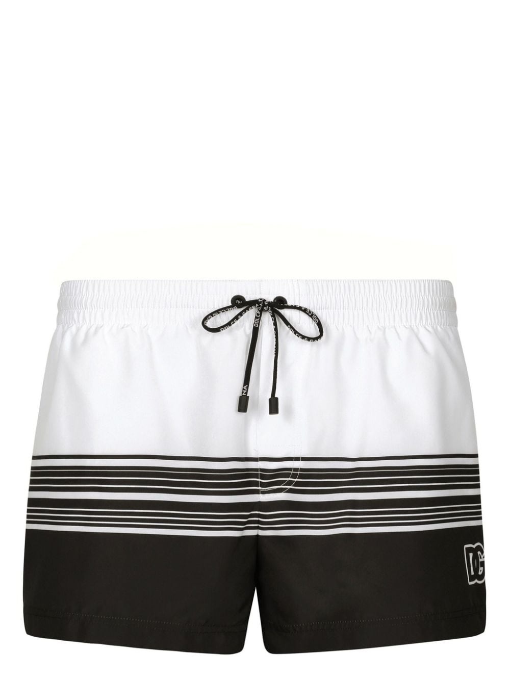 logo-print striped swim shorts - 1