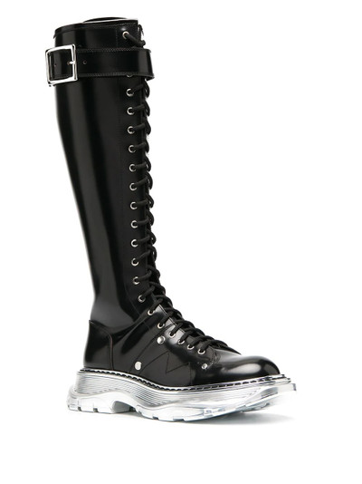 Alexander McQueen knee-high lace-up boots outlook