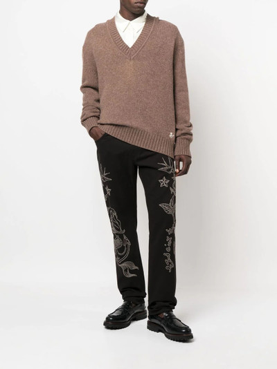 Etro Placed Old Shoes embroidered jeans outlook