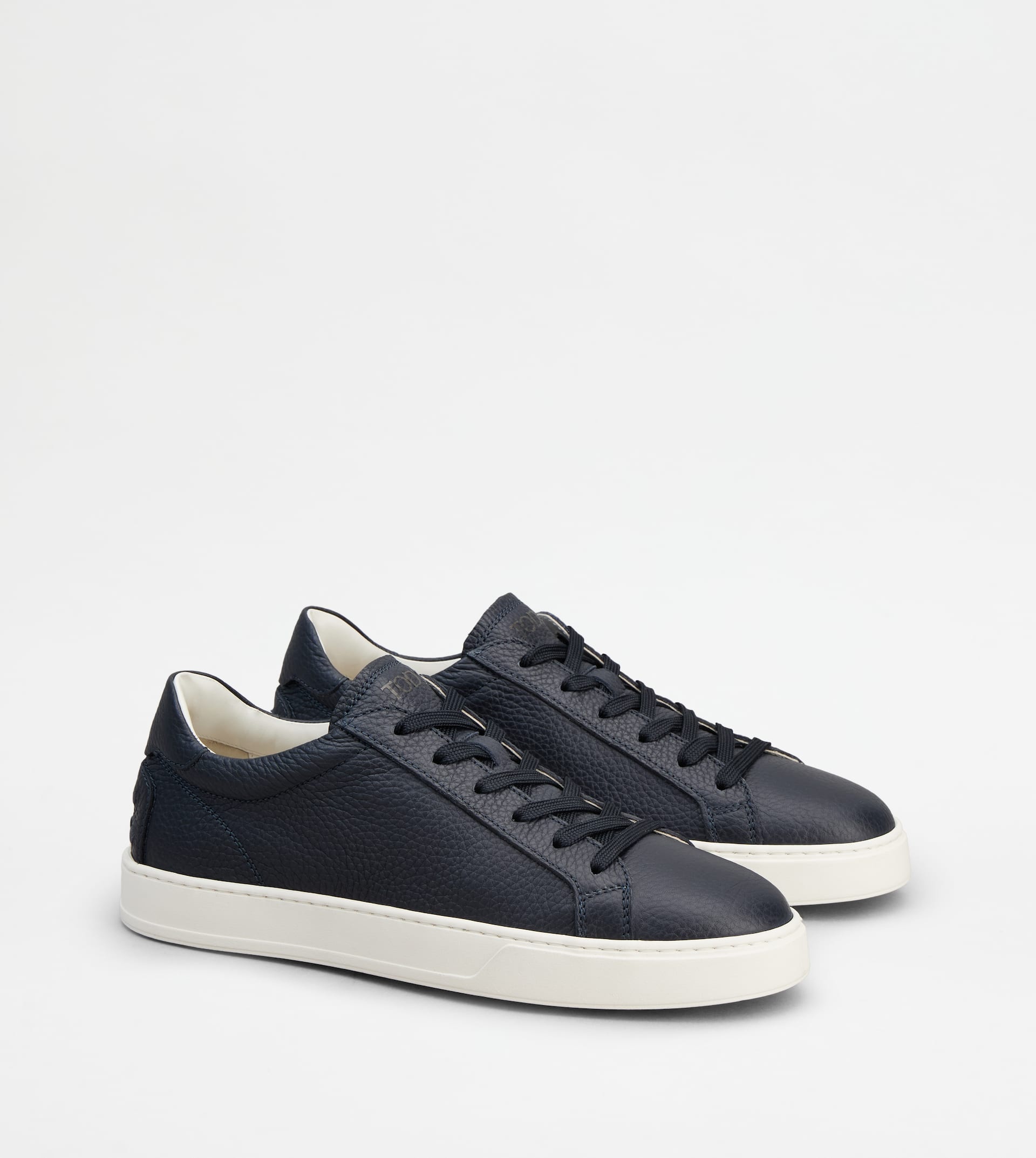 SNEAKERS IN LEATHER - BLUE - 2
