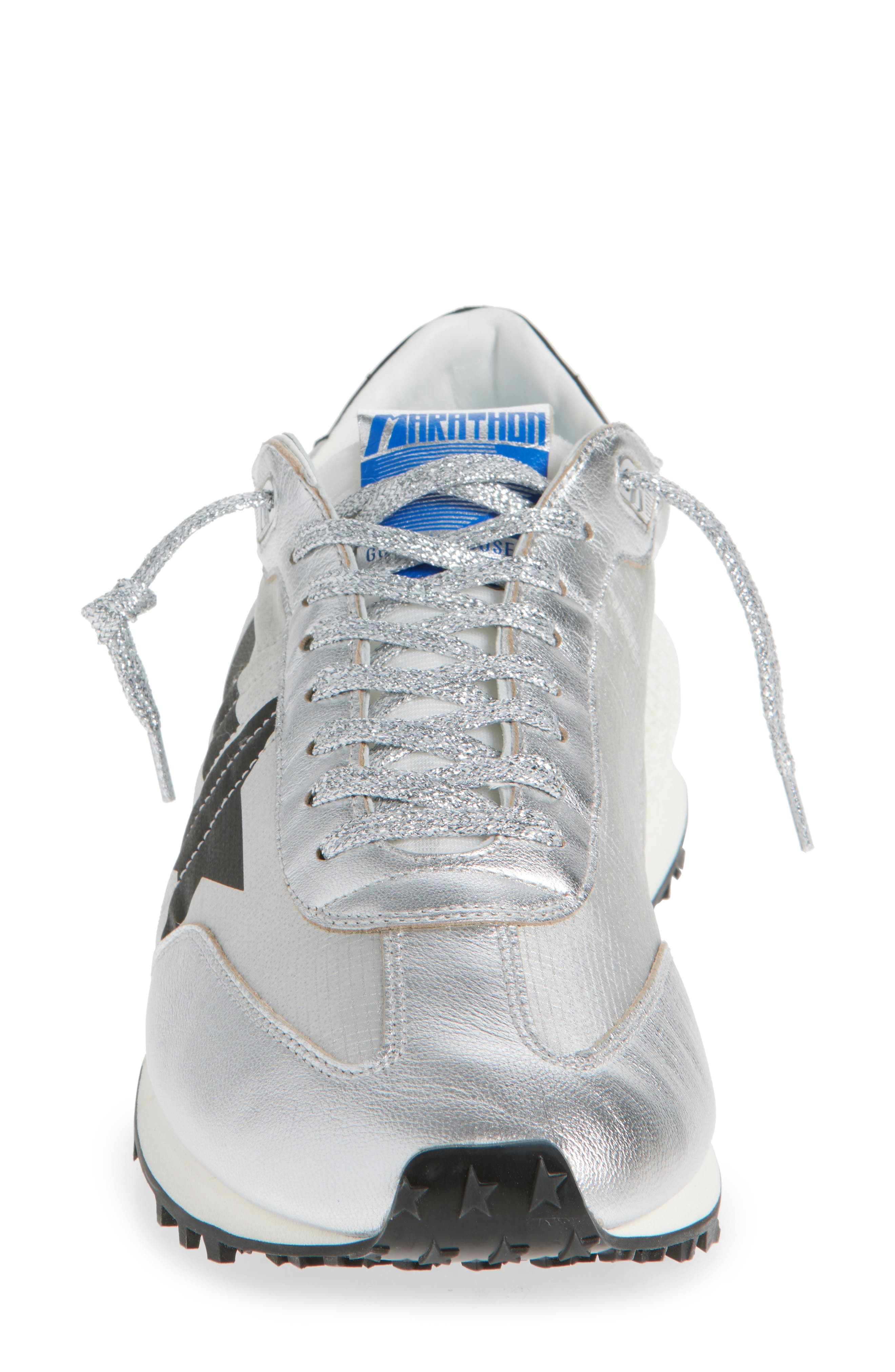 Golden Goose Marathon Sneaker in Silver/Black at Nordstrom - 4