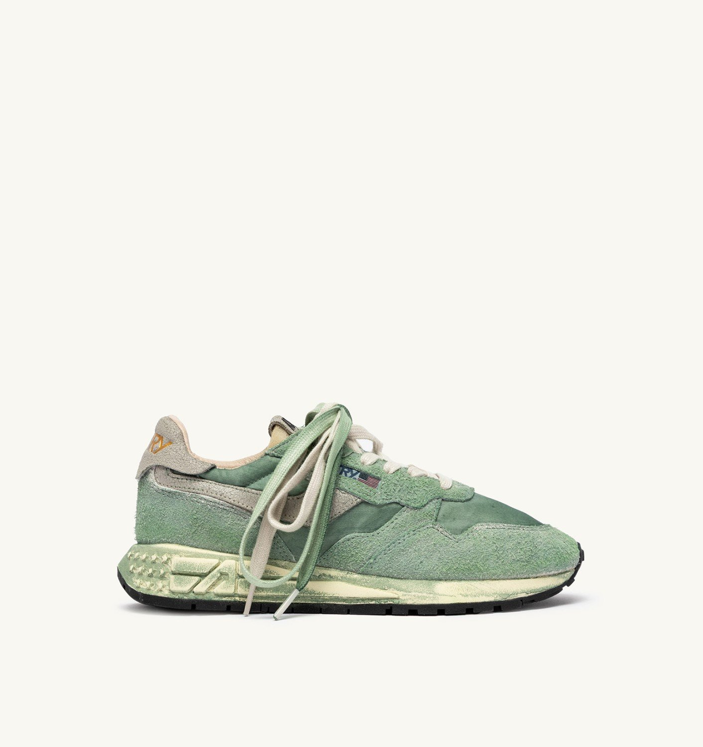 REELWIND SNEAKERS SUPER VINTAGE IN NYLON AND SUEDE COLOR HUNTER GREEN - 1