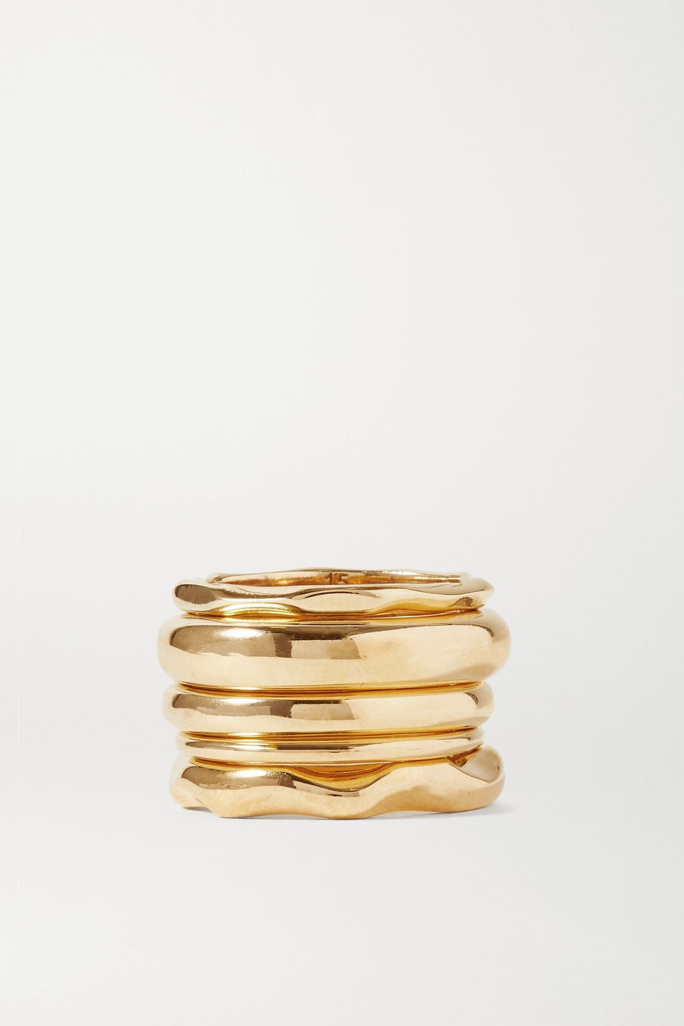 Set of five gold-plated rings - 1