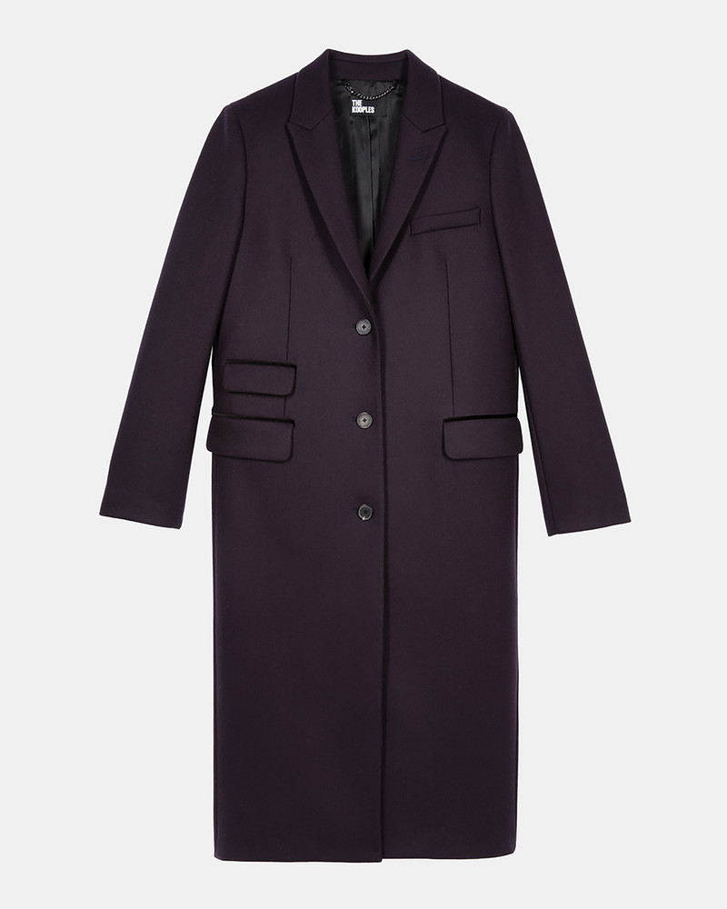 LONG NAVY BLUE WOOL-BLEND COAT 1