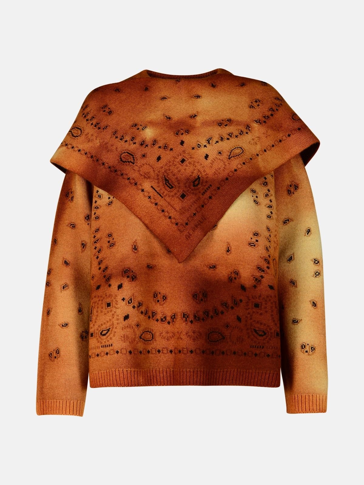 'HUES' BROWN VIRGIN WOOL SWEATER - 1