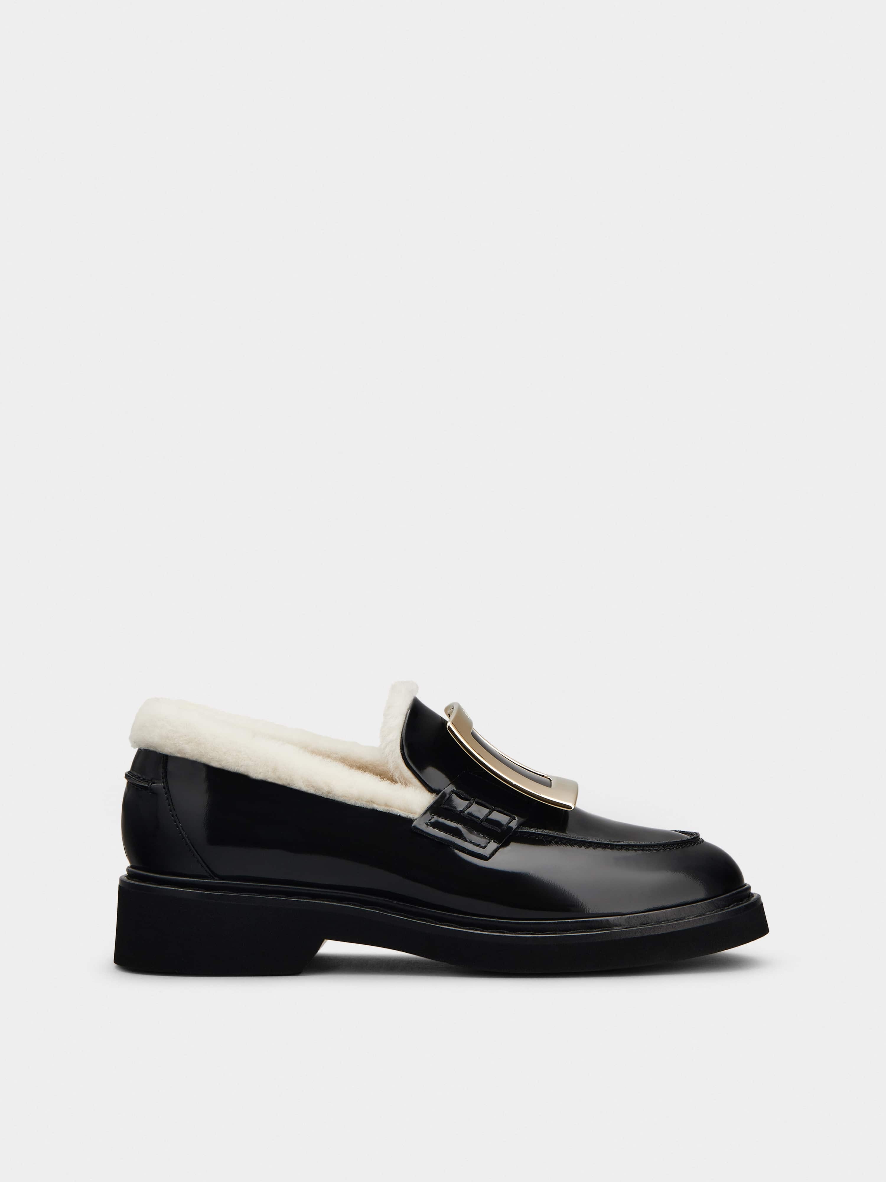 Viv' Rangers  Metal Buckle Fur Loafers in Patent Leather - 1