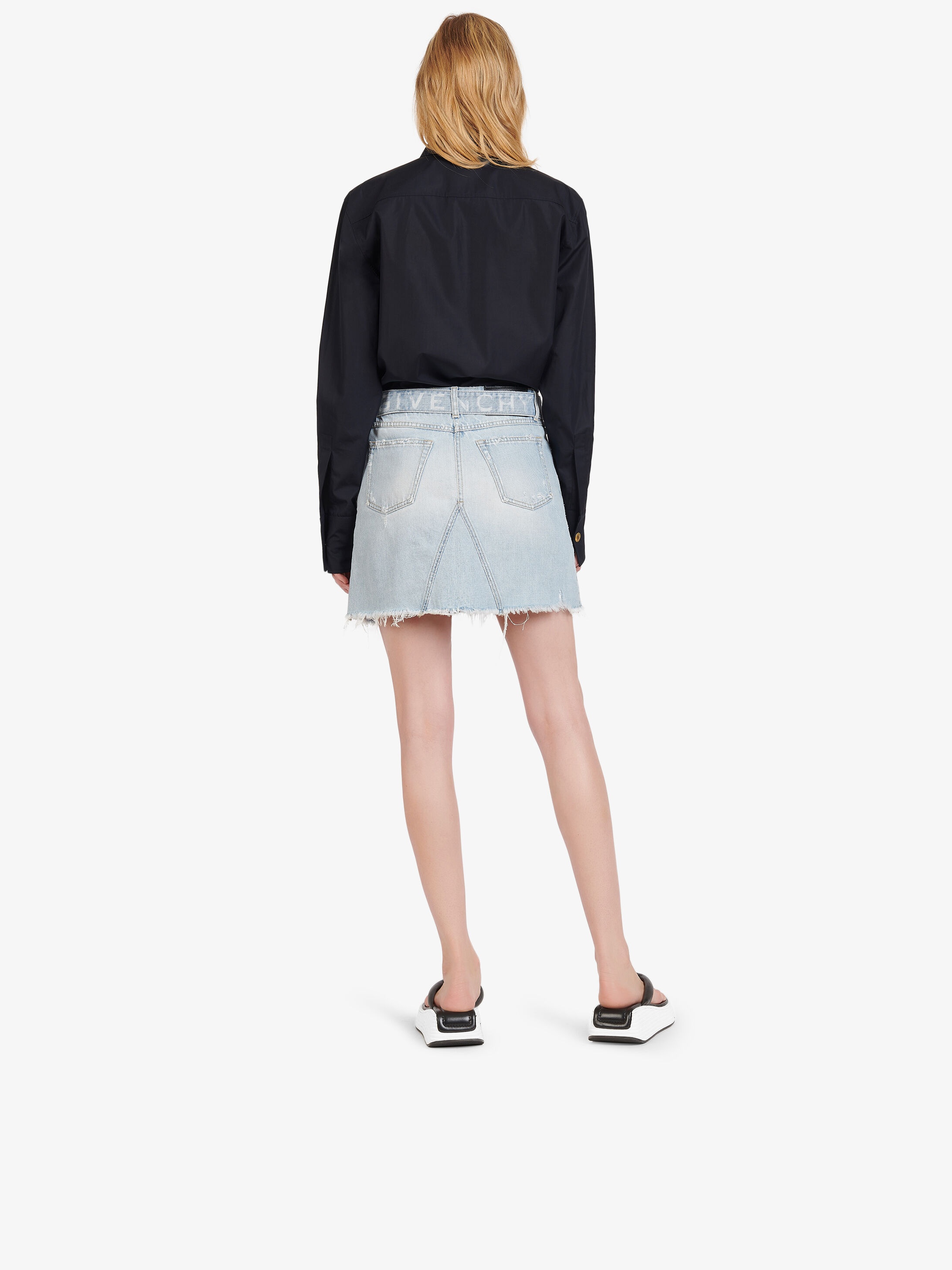 Mini skirt in denim with belt - 2