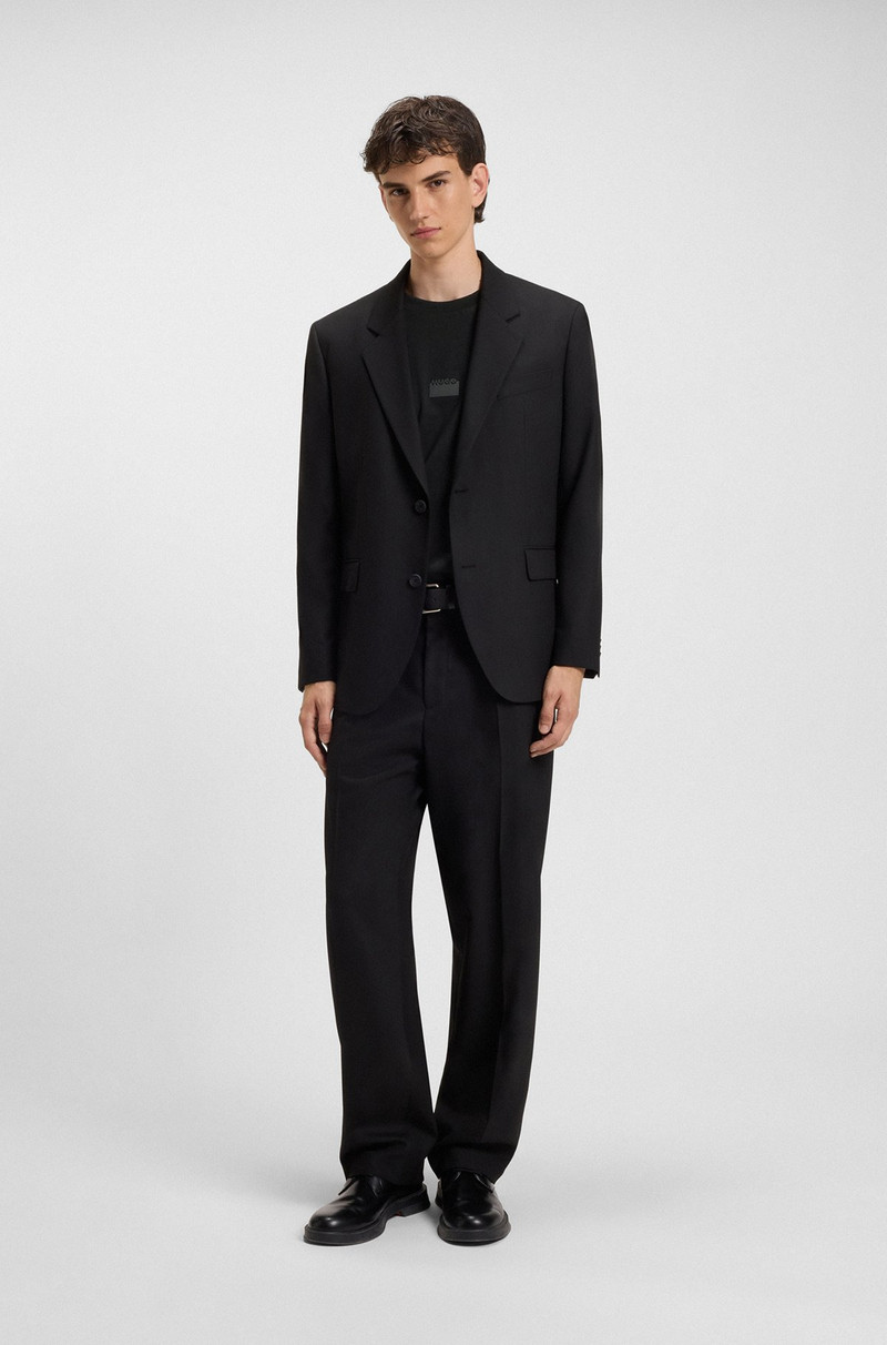 HUGO COTTON-JERSEY T-SHIRT WITH SPLIT LOGOS outlook