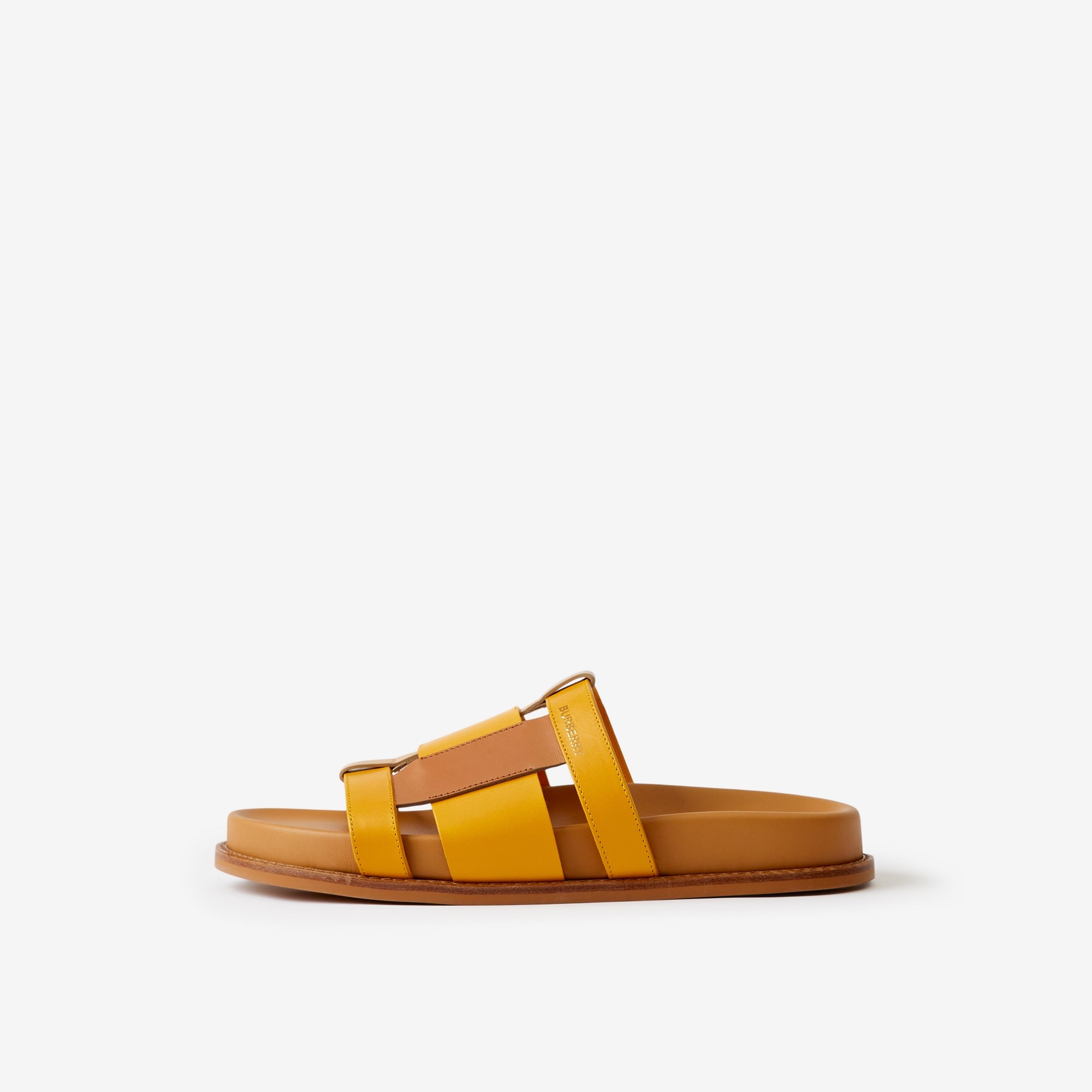 Colour Block Leather Slides - 5