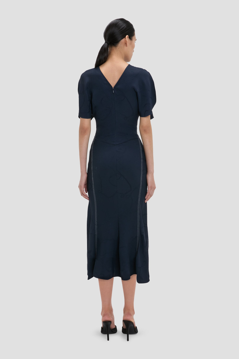 Bela Midi Dress In Navy 4