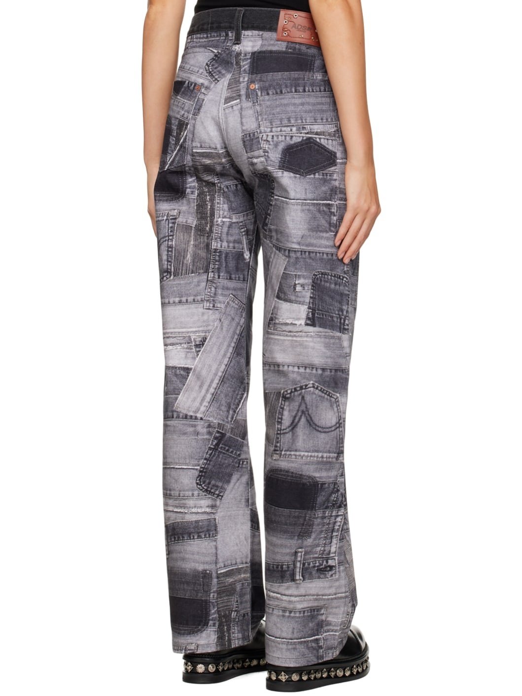 Gray Patchwork Jeans - 3