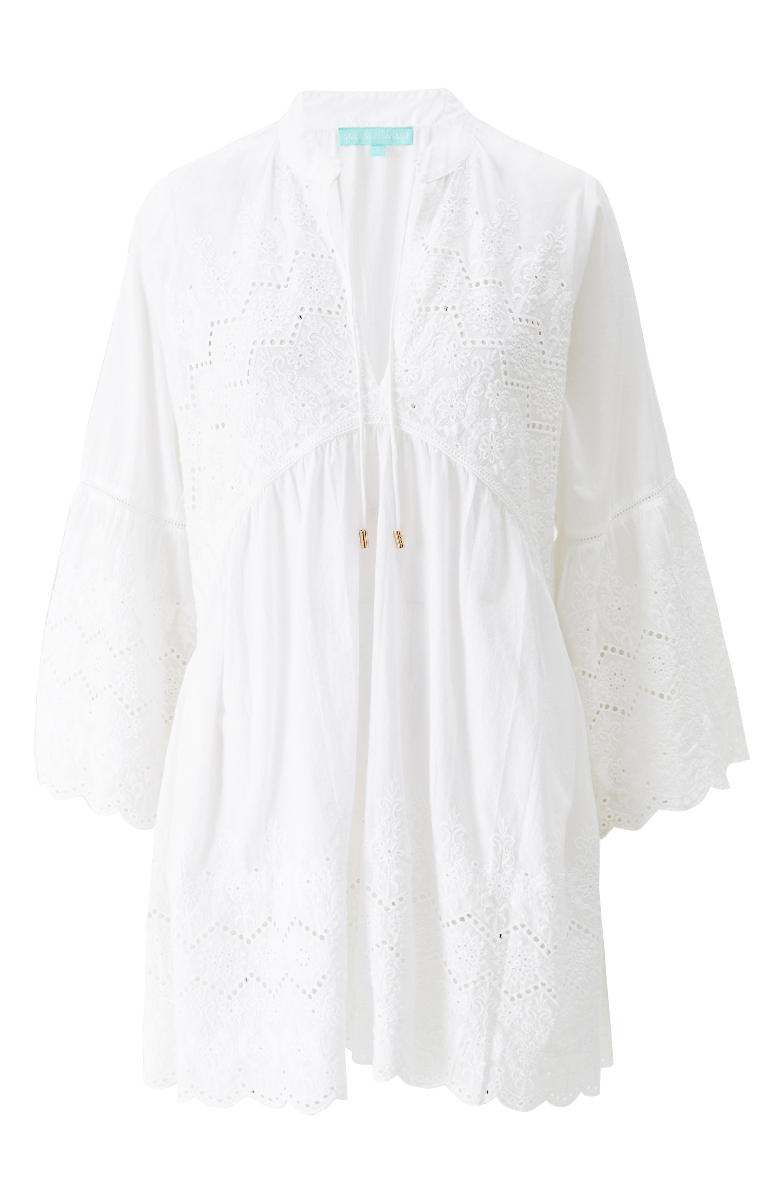 Melissa Odabash Sebenna Cotton Eyelet Cover-Up Dress in White at Nordstrom - 3