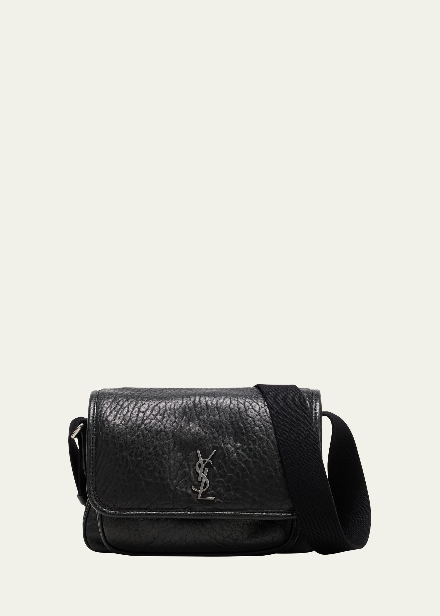 Men's Niki Small Messenger Bag in Grained Lambskin - 1