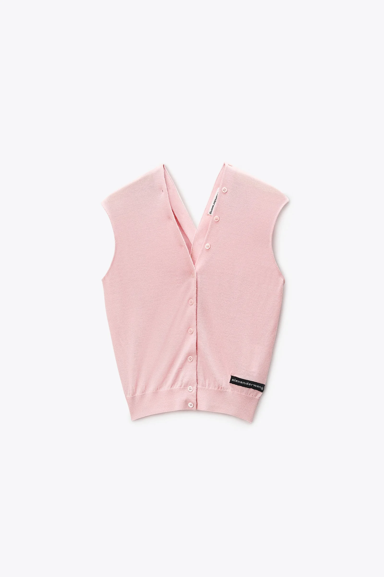 continuous placket tank top cardigan - 1