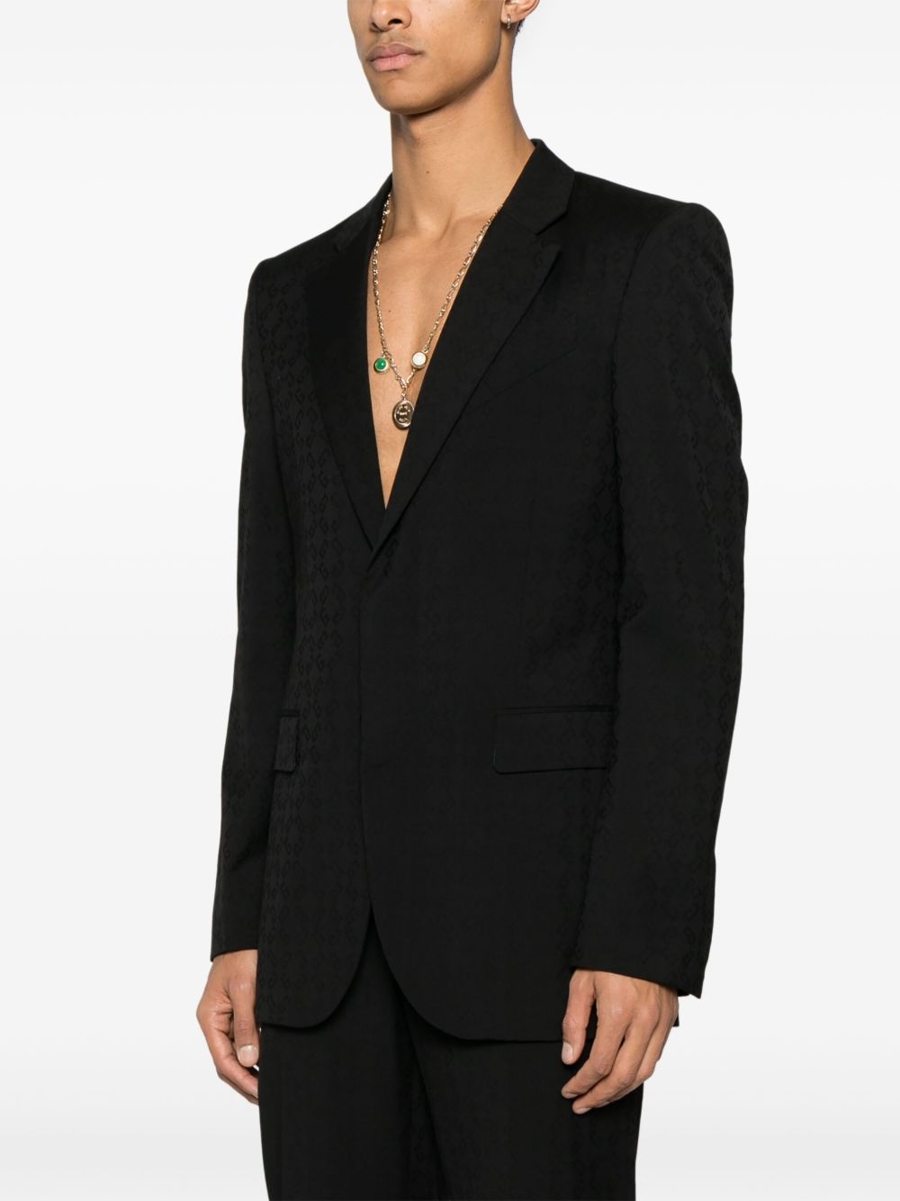 monogram 72-jacquard blazer - 3