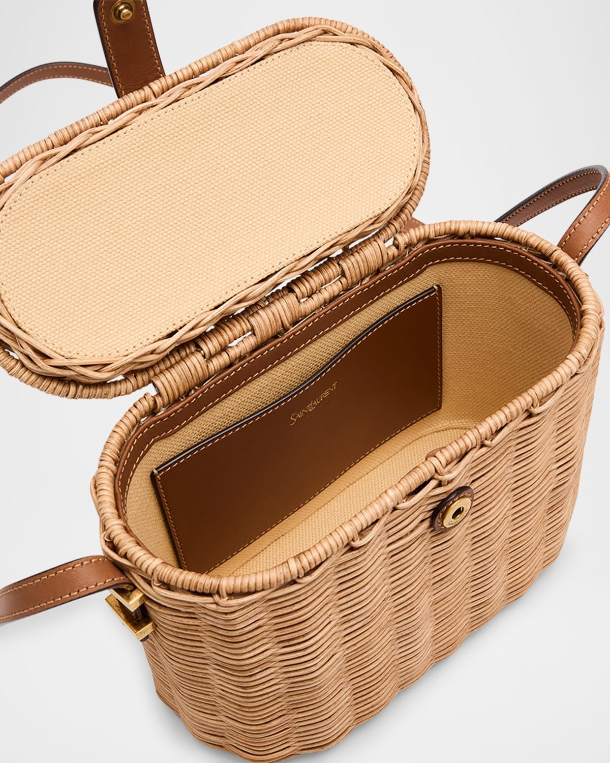 Vanity Crossbody Bag in Wicker and Leather - 4