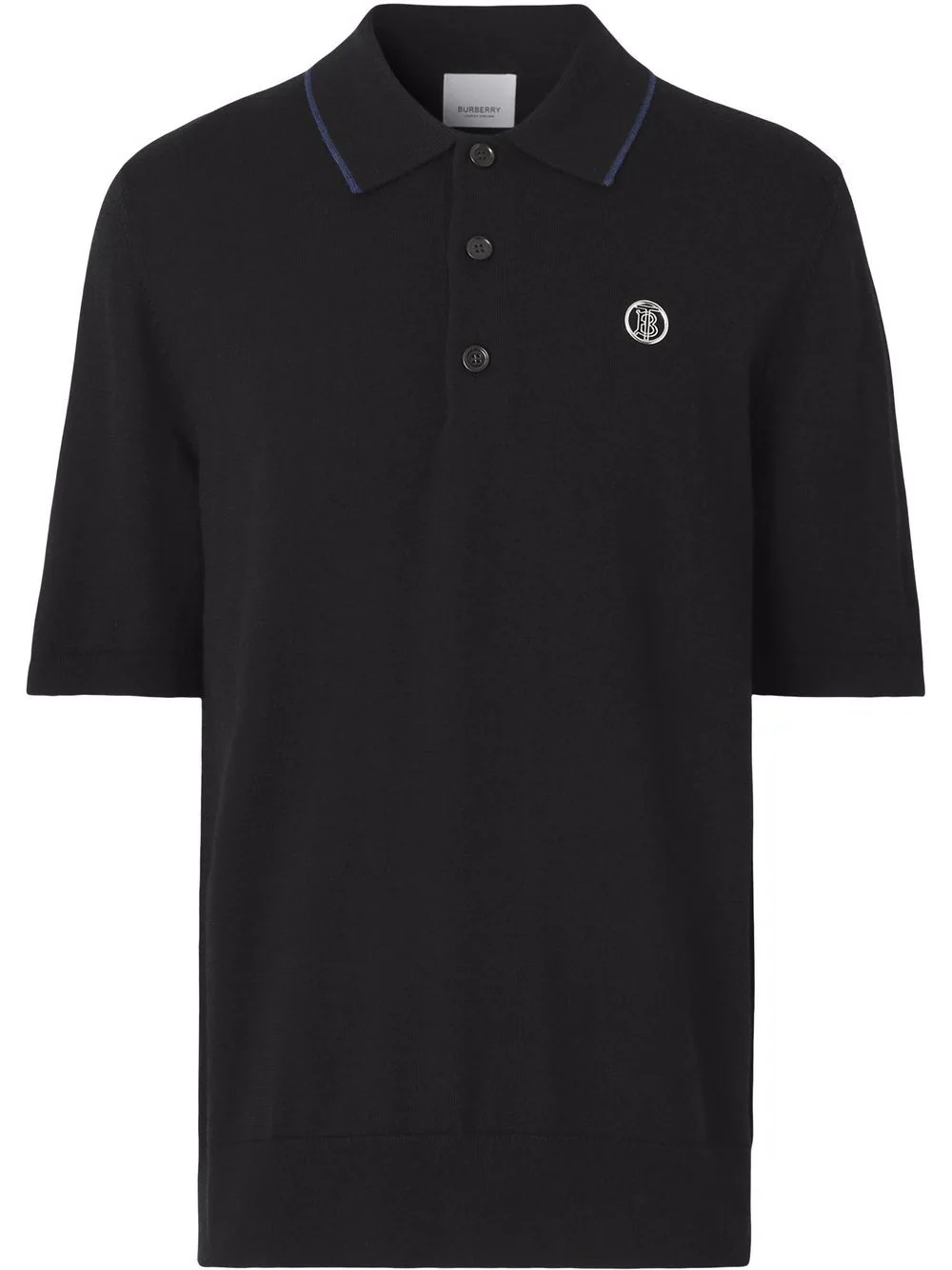 Monogram motif wool-silk-cashmere polo shirt - 1