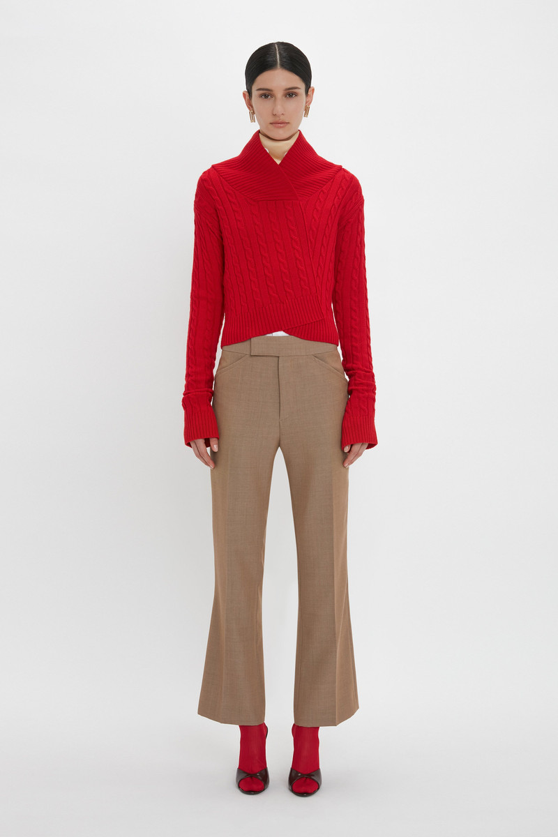 Victoria Beckham Wrap Detail Jumper In Red outlook