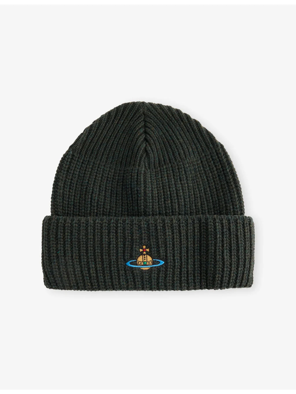 Sporty Brand-Embroidered Wool Beanie Hat - 1