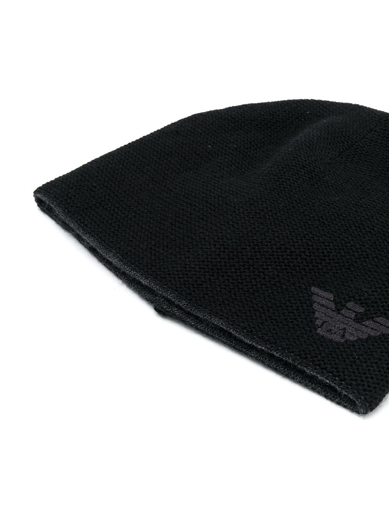 EMPORIO ARMANI logo detail beanie outlook