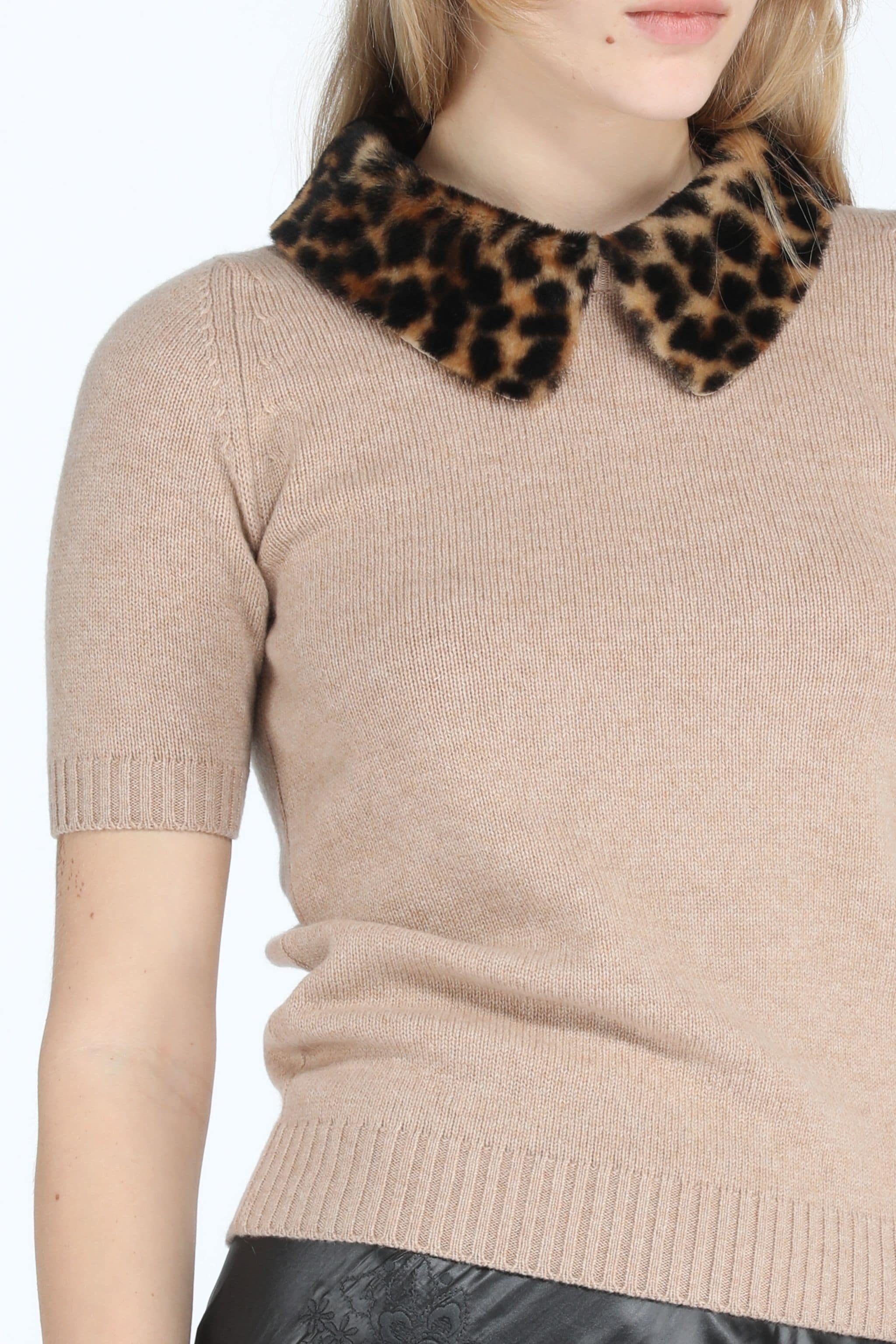LEOPARD-COLLAR SWEATER - 5