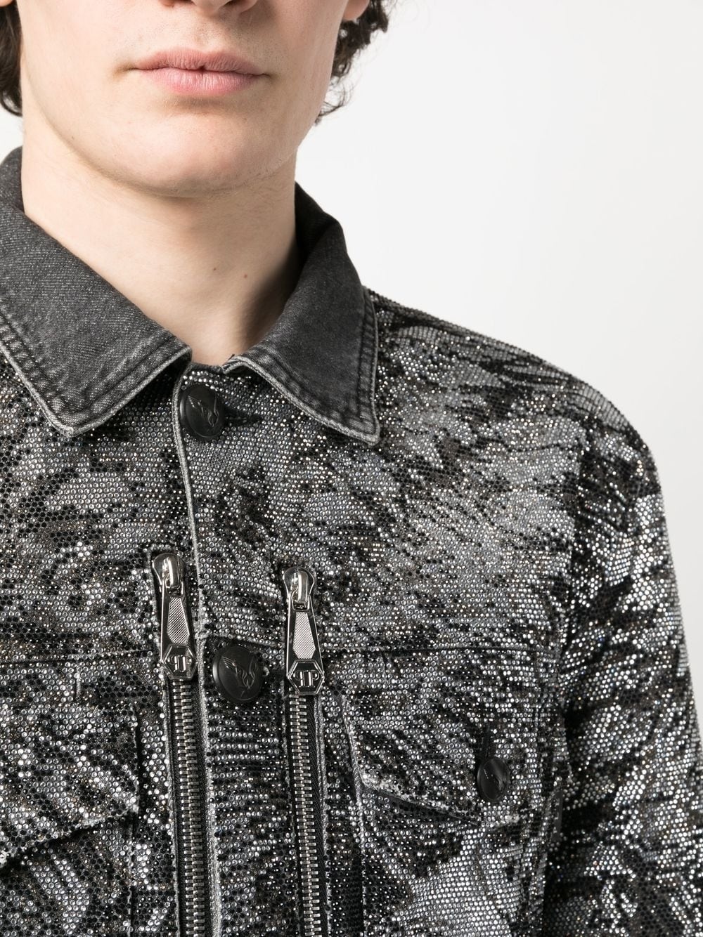 crystal-embellished jacket - 5