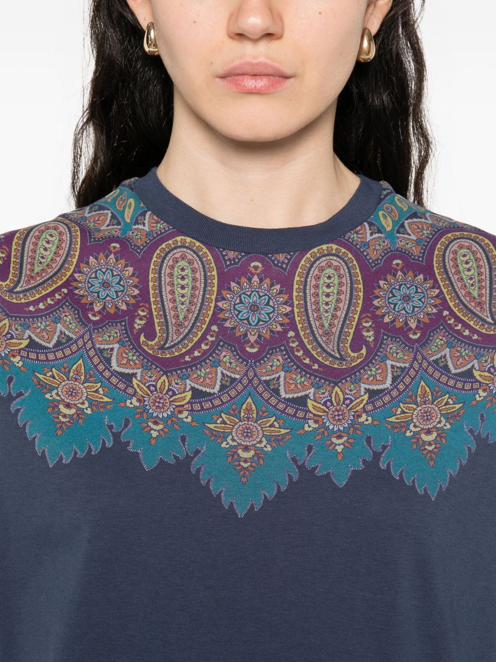 paisley-print cotton T-shirt - 5